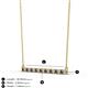 2 - Noya 2.00 mm Round Smoky Quartz and Lab Grown Diamond Horizontal Bar Pendant Necklace 