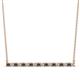 1 - Noya 2.00 mm Round Smoky Quartz and Lab Grown Diamond Horizontal Bar Pendant Necklace 