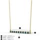 2 - Noya 2.00 mm Round London Blue Topaz and Lab Grown Diamond Horizontal Bar Pendant Necklace 
