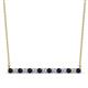 1 - Noya 2.50 mm Round Blue Sapphire and Lab Grown Diamond Horizontal Bar Pendant Necklace 