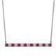 1 - Noya 2.50 mm Round Ruby and Lab Grown Diamond Horizontal Bar Pendant Necklace 
