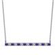 1 - Noya 2.50 mm Round Iolite and Lab Grown Diamond Horizontal Bar Pendant Necklace 