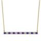 1 - Noya 2.50 mm Round Iolite and Lab Grown Diamond Horizontal Bar Pendant Necklace 