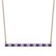 1 - Noya 2.50 mm Round Iolite and Lab Grown Diamond Horizontal Bar Pendant Necklace 