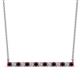 1 - Noya 2.50 mm Round Red Garnet and Lab Grown Diamond Horizontal Bar Pendant Necklace 