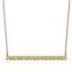 1 - Noya 2.50 mm Round Yellow Sapphire and Lab Grown Diamond Horizontal Bar Pendant Necklace 