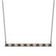 1 - Noya 2.50 mm Round Smoky Quartz and Lab Grown Diamond Horizontal Bar Pendant Necklace 