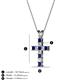 2 - Ethel Blue Sapphire and Diamond Cross Pendant 