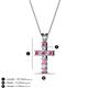 2 - Ethel Pink Sapphire and Diamond Cross Pendant 