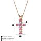 2 - Ethel Pink Sapphire and Diamond Cross Pendant 