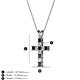2 - Ethel Black and White Diamond Cross Pendant 