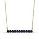 1 - Noela 2.70 mm Round Blue Sapphire Horizontal Bar Pendant Necklace 