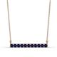 1 - Noela 2.70 mm Round Blue Sapphire Horizontal Bar Pendant Necklace 