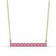 1 - Noela 2.70 mm Round Pink Sapphire Horizontal Bar Pendant Necklace 