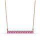 1 - Noela 2.70 mm Round Pink Sapphire Horizontal Bar Pendant Necklace 