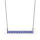 1 - Noela 2.70 mm Round Tanzanite Horizontal Bar Pendant Necklace 