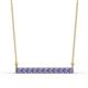 1 - Noela 2.70 mm Round Tanzanite Horizontal Bar Pendant Necklace 