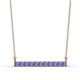 1 - Noela 2.70 mm Round Tanzanite Horizontal Bar Pendant Necklace 