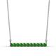 1 - Noela 2.70 mm Round Green Garnet Horizontal Bar Pendant Necklace 