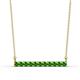 1 - Noela 2.70 mm Round Green Garnet Horizontal Bar Pendant Necklace 