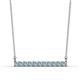 1 - Noela 2.70 mm Round Aquamarine Horizontal Bar Pendant Necklace 