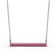 1 - Noela 2.70 mm Round Pink Tourmaline Horizontal Bar Pendant Necklace 