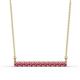 1 - Noela 2.70 mm Round Pink Tourmaline Horizontal Bar Pendant Necklace 