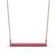 1 - Noela 2.70 mm Round Pink Tourmaline Horizontal Bar Pendant Necklace 