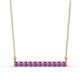 1 - Noela 2.70 mm Round Amethyst Horizontal Bar Pendant Necklace 