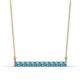1 - Noela 2.70 mm Round Blue Topaz Horizontal Bar Pendant Necklace 