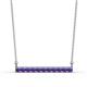 1 - Noela 2.70 mm Round Iolite Horizontal Bar Pendant Necklace 