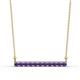 1 - Noela 2.70 mm Round Iolite Horizontal Bar Pendant Necklace 