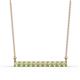 1 - Noela 2.70 mm Round Peridot Horizontal Bar Pendant Necklace 
