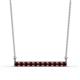 1 - Noela 2.70 mm Round Red Garnet Horizontal Bar Pendant Necklace 