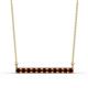 1 - Noela 2.70 mm Round Red Garnet Horizontal Bar Pendant Necklace 