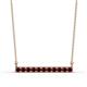 1 - Noela 2.70 mm Round Red Garnet Horizontal Bar Pendant Necklace 