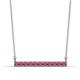 1 - Noela 2.70 mm Round Rhodolite Garnet Horizontal Bar Pendant Necklace 