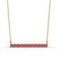 1 - Noela 2.70 mm Round Rhodolite Garnet Horizontal Bar Pendant Necklace 