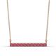 1 - Noela 2.70 mm Round Rhodolite Garnet Horizontal Bar Pendant Necklace 