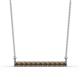 1 - Noela 2.70 mm Round Smoky Quartz Horizontal Bar Pendant Necklace 