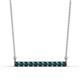 1 - Noela 2.70 mm Round London Blue Topaz Horizontal Bar Pendant Necklace 