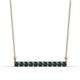 1 - Noela 2.70 mm Round London Blue Topaz Horizontal Bar Pendant Necklace 