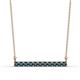 1 - Noela 2.70 mm Round Blue Diamond Horizontal Bar Pendant Necklace 