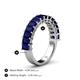5 - Alaya Emerald Cut Blue Sapphire 14 Stone Wedding Band 