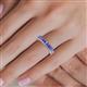 6 - Alaya Emerald Cut Tanzanite 14 Stone Wedding Band 