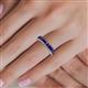 6 - Alaya Emerald Cut Iolite 14 Stone Wedding Band 
