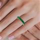 6 - Alaya Emerald Cut Emerald 14 Stone Wedding Band 