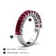 5 - Alaya Emerald Cut Ruby 14 Stone Wedding Band 