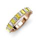 3 - Alaya Emerald Cut Yellow Sapphire and Diamond 14 Stone Wedding Band 