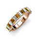 3 - Alaya Emerald Cut Citrine and Diamond 14 Stone Wedding Band 